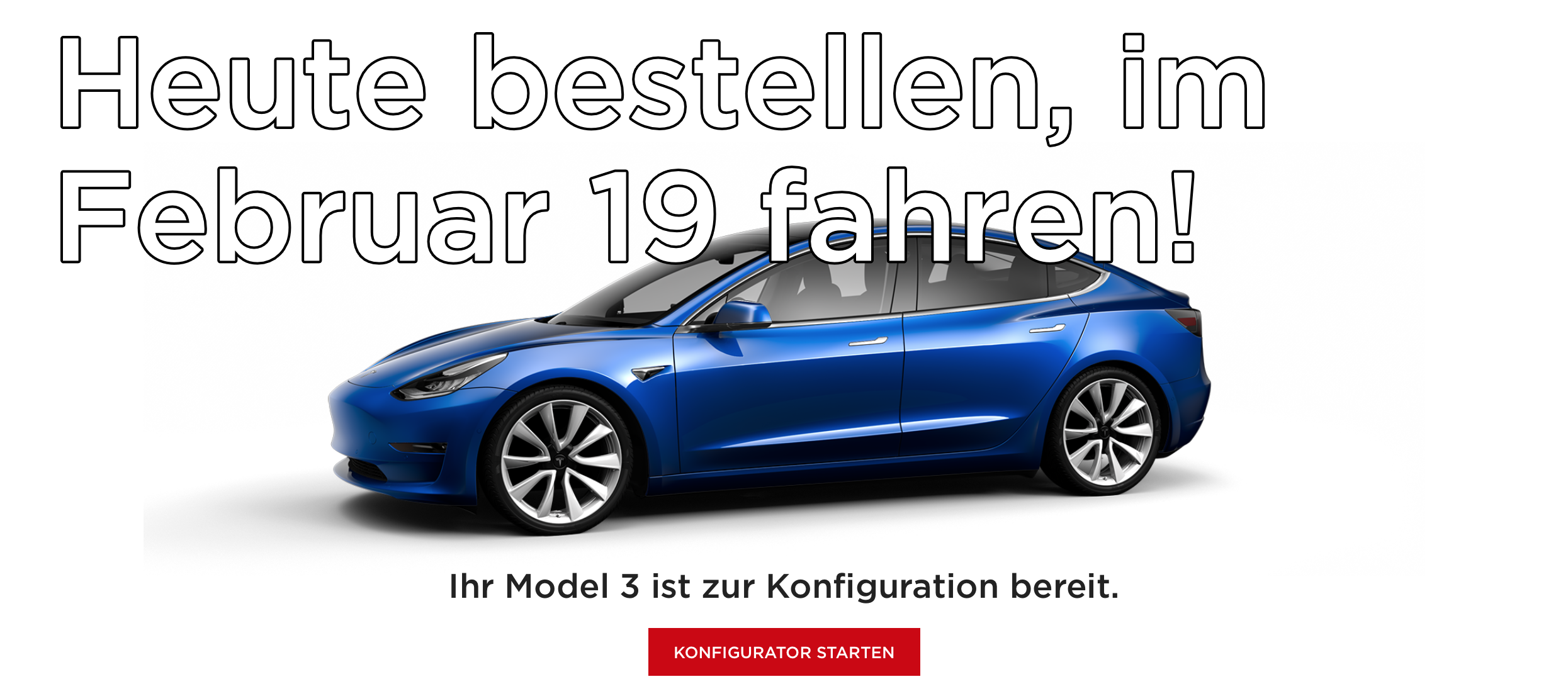 Read more about the article Bis Neujahrstag das Model 3 bestellen und im Februar damit fahren