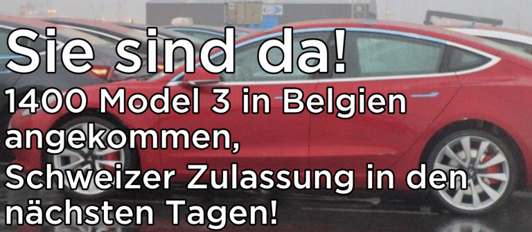Read more about the article Model 3 bald auf Schweizer Strassen unterwegs!